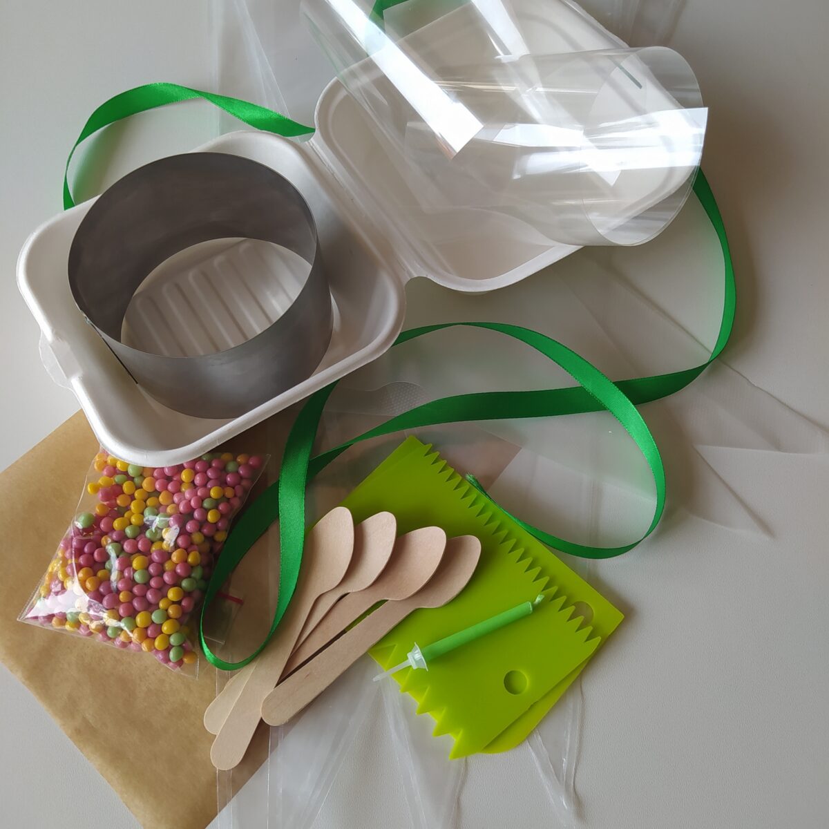 Zestaw DIY do tortu bento "Happy Bento To You - Zielony" - akcesoria, dodatki, mini kurs video